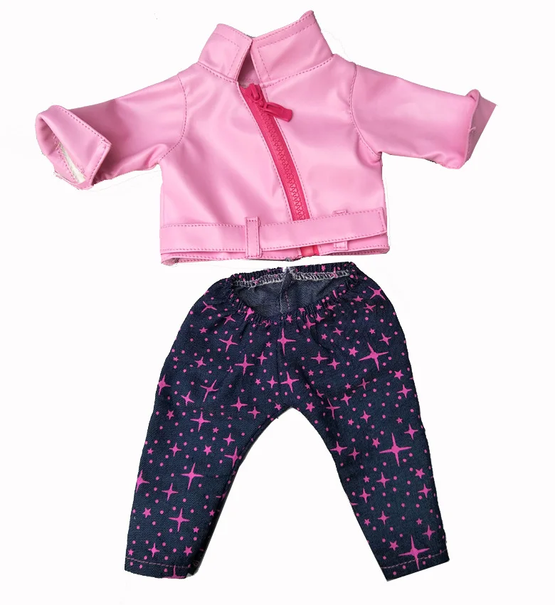 Кукольная одежда для новорожденных 43 см, Кукольное пальто, черная искусственная кожа, кожаная кукла, куртка для 40 см, 38 см, кукольная одежда, Прямая поставка