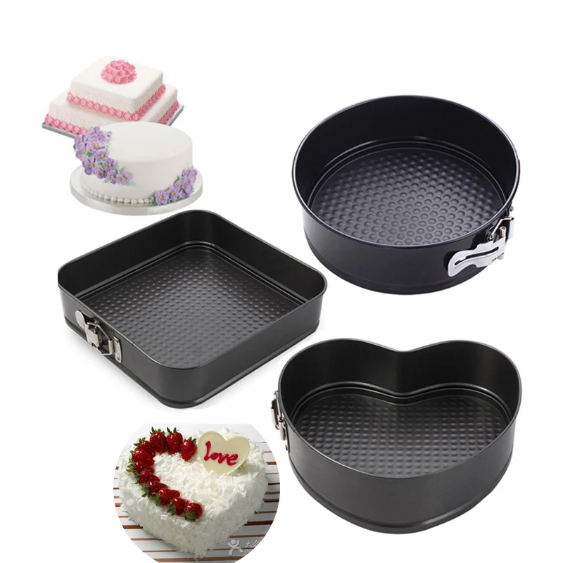 Heart Square Round Steel Nonstick Gift Baking Dishes Pans Removable