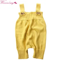 Детская Цвет одноцветные Подтяжки Брюки Дети младенческой Костюмы для От 3 месяцев до 2 лет детские штаны осень-весна для маленьких девочек Комбинезон