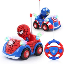Дисней игрушки дистанционного управления Marvel Капитан Америка Человек-паук беспроводной пульт дистанционного управления автомобиль мультфильм автомобиль ребенок подарок на день рождения