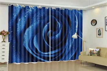 

3d Curtain Window Promotion Large Delicate Rose 3d Floral Curtain HD Digital Print 3d Floral Shading Practical Fine Curtain