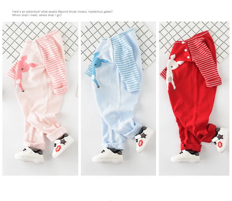 Kid Baby Girl Overalls cartoon deer pattern Jumpsuit Knitted Romper Long sleeve Pants Outfit Clothes 2018 NEW autumn Christmas (12)