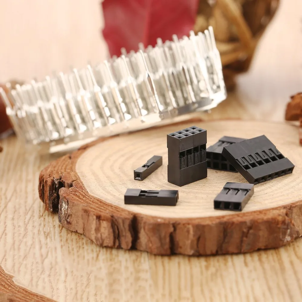 620pcs/set 2.54mm Dupont Wire Jumper Housing Connector Pin Header Connector Housing Kit with M/F Crimp Pins Kit