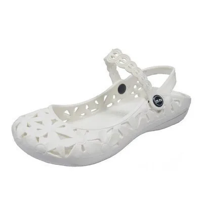 female shoes sandals hole plastic flat low summer beach help