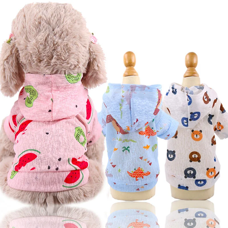 

Dog Clothes Spring and Summer Breathable Mesh Pet Puppy Dog Hoodies Sun-protective Clothing for Small Dogs and Cats XS - 2XL