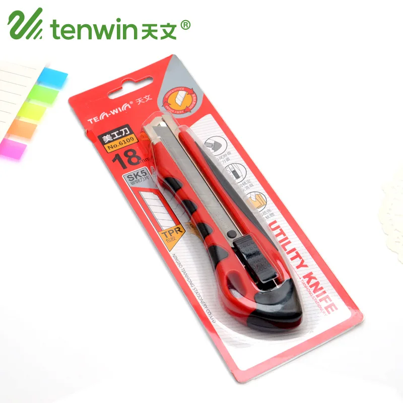 

18mm Safety Paper Cutters Replaceable Blades Utility Knife Stationery Knife Box Cutters For Kids Office School Supplies