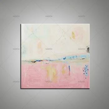 

100% Handpainted Home Office Motel Decor Canvas Wall Art Grey Figure Oil Painting Pink Art Wall Pictures for Living Room Pop Art