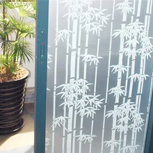 45*300 см высший сорт, непрозрачные самоклеющиеся матовые оконные пленки, декоративные оконные наклейки, Белый/Зеленый бамбук, для спальни