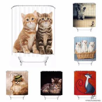 

Custom Lovely Cat Tiger Waterproof Shower Curtain Home Bath Bathroom s Hooks Polyester Fabric Multi Sizes#0421-Sina-14