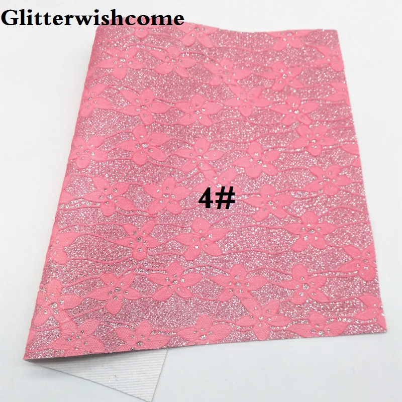 Glitterwishcome 30X134 см A4 размер винил для бантов Флуо кружева блестящая кожаная ткань винил для бантов, GM086 - Цвет: 4