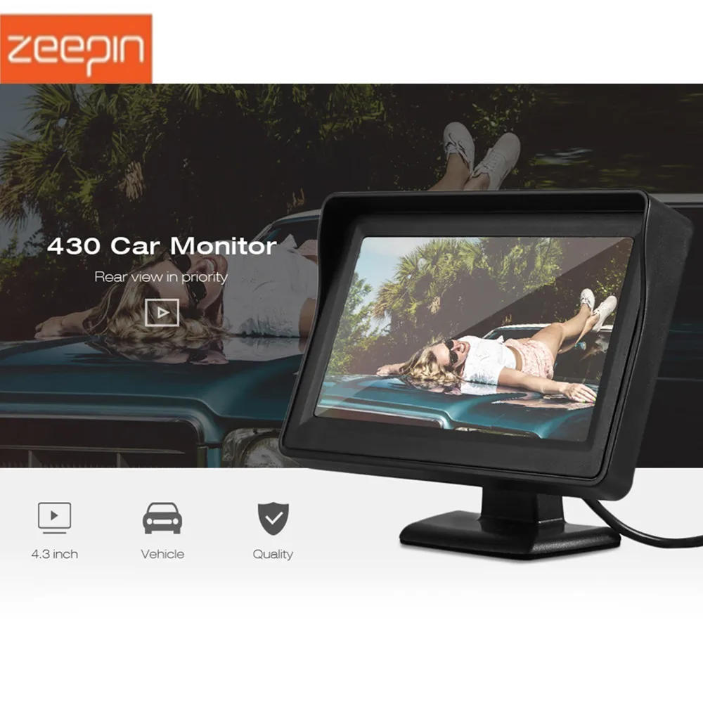 

Zeepin New Arrive 430 4.3 inch TFT Screen High Definition Car Rear View Monitor with Video Cable
