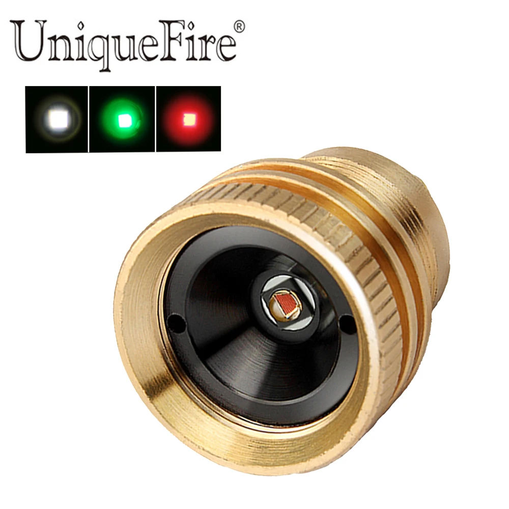 UniqueFire Drop in UF-1508 XPE LED Pill Led Brass  3 Mode Operated Lamp Holder,Green/Red/White Light