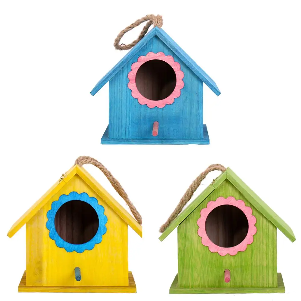 

Bird House Outdoor Wooden Hanging Bird Nest Parrot Cage Breeding Box For Sparrow Budgies Cockatiel Parrot Bird Accessories