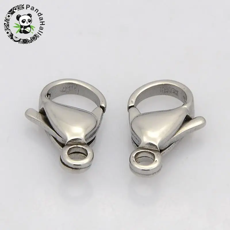 10/11/13/15mm 20pcs 304 Stainless Steel Metal Lobster Claw Clasps for