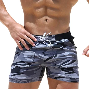 

Men Swim Shorts Swimwear Swimming Trunks Camouflage Beach Running Boxer Briefs Pants JL