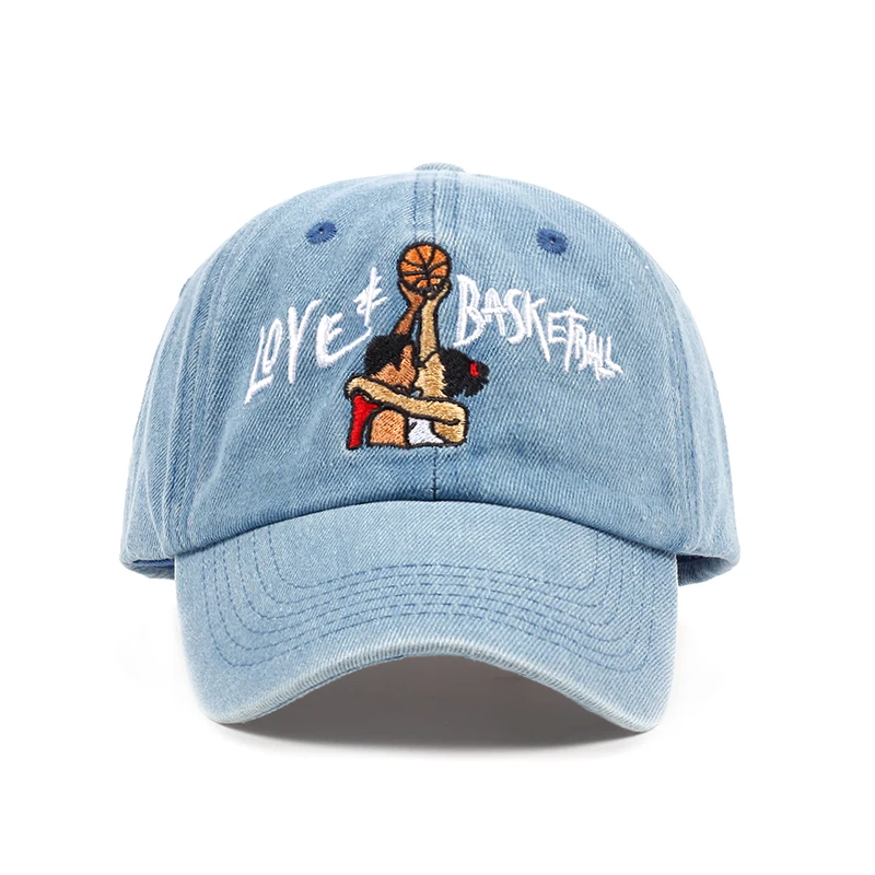 

new cotton Dad Hats Love & Basketball Embroid Gorras Snapback sky blue black Baseball Cap Movie OG 90s Vtg Hip Hop Summer Hat