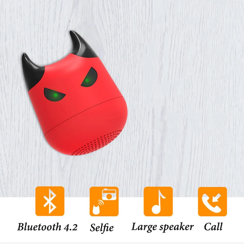 Портативный Bluetooth динамик с микрофоном телефон Поддержка селфи Мультфильм