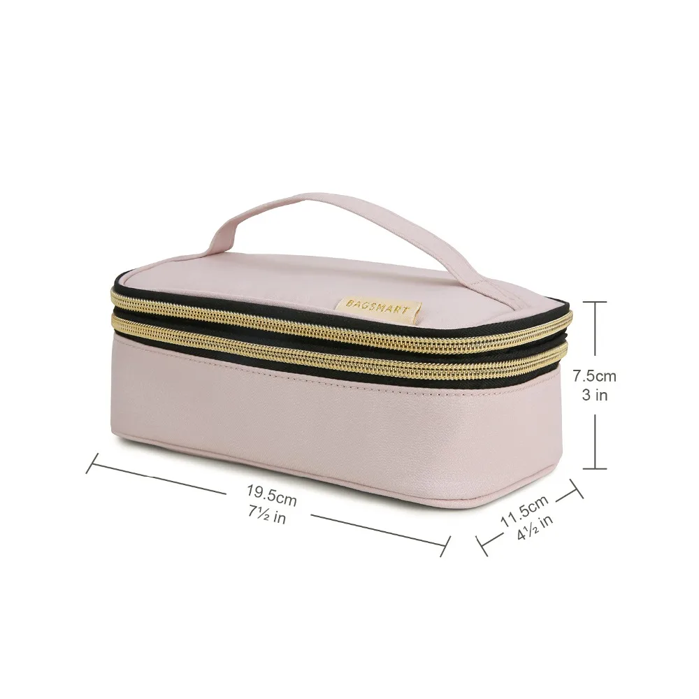 BAGSMART Travel Jewelry Bag Women Double Layer Jewelry Rolls Necklace Holder Earring Ring Pouch Storage Bag Organizer for Women BAGSMART Travel Jewelry Bag Women Double Layer Jewelry Rolls Necklace Holder Earring Ring Pouch Storage Bag Organizer for Women
