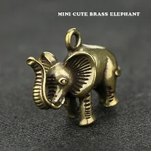 Мини милый латунный Африканский слон-брелок орнамент Карманный скульптура животного домашний офис стол декоративная игрушка с орнаментом подарок