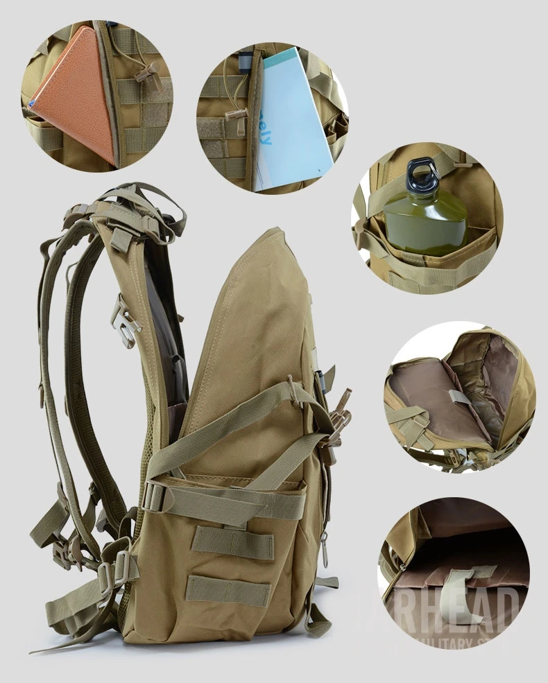 Mochila ao ar Bolsa de Viagem Tático Reflexivo Livre Molle Camuflagem Militar Assalto Bolsa Caminhadas Acampamento Caça 7 Mochilas escal.