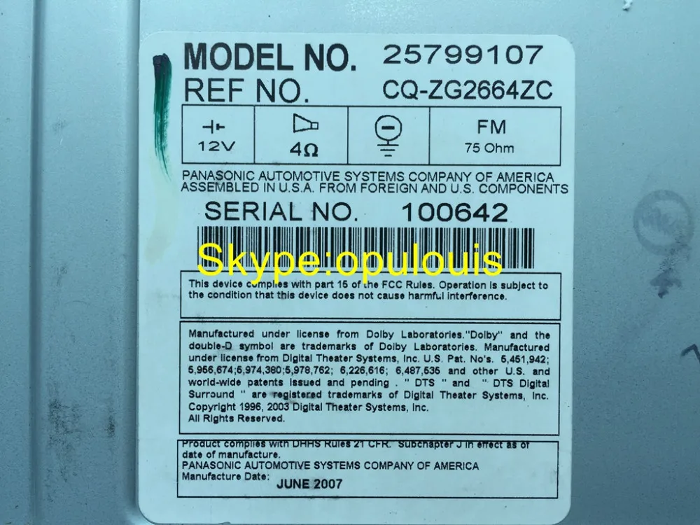 GM 25799107 20757520 22736964 25858586 Panasonic Automotive systems CD Player DVD Audio Video AUX for 07-09 Pontiac TORRENT SUV car radio (4)