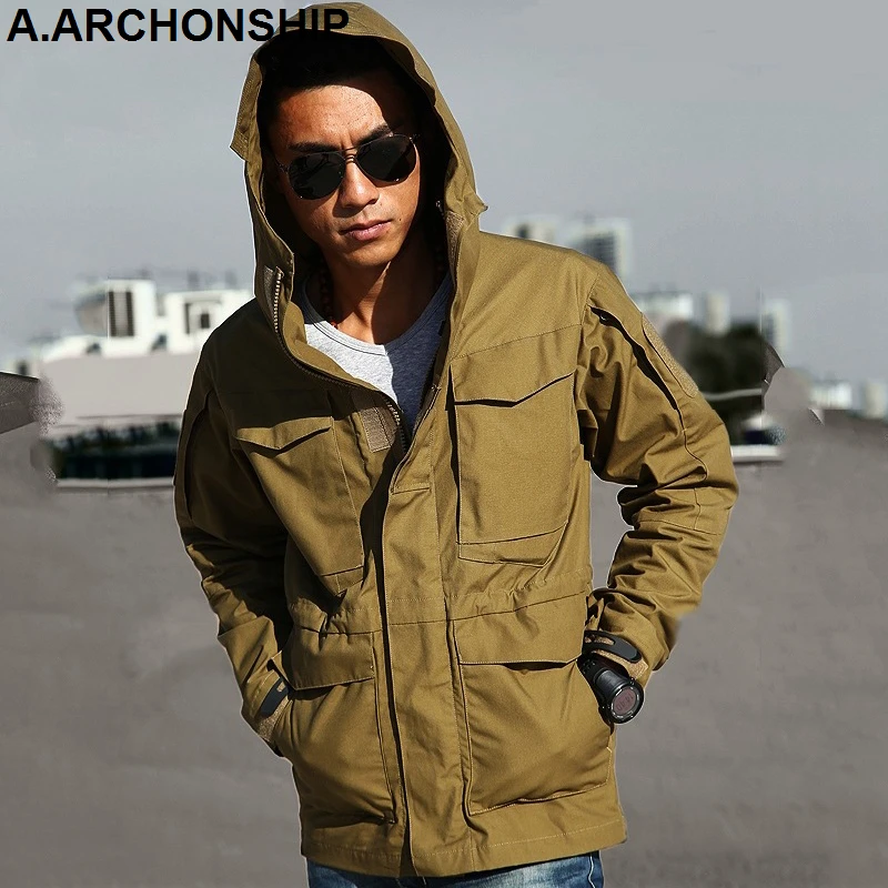 Billig M65 UK UNS Armee Kleidung Windjacke Militärischen Bereich Jacken Herren Winter Herbst Wasserdichte Flug Pilot Mantel Hoodie Drei farben