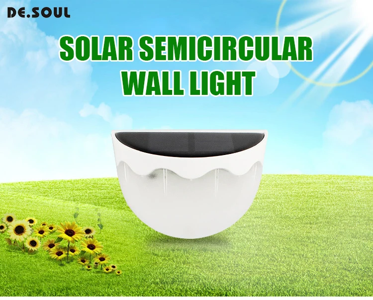 DE.SOUL Solar Light Sensor Recharge LED Solar Lamps Outdoor Garden Lamp Decoration Night Security Fence Wall Light 01