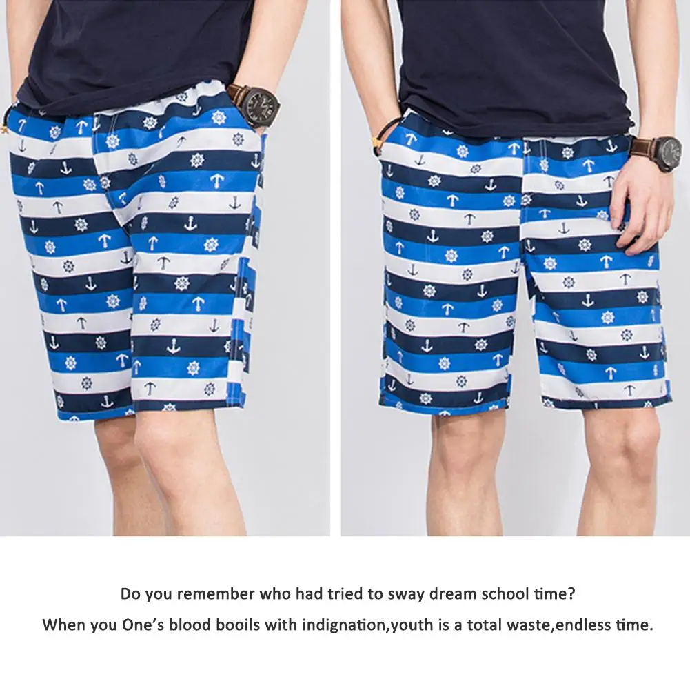 Men's Casual Quick-Drying Beach Pants Summer Pants Knee Length Pants