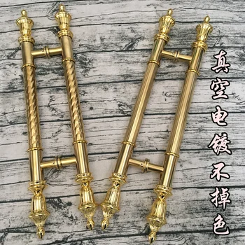 

European Style Luxury Heavy-duty Polished Gold Stainless Steel Push Pull Door Handle KTV Door Handle JF1916