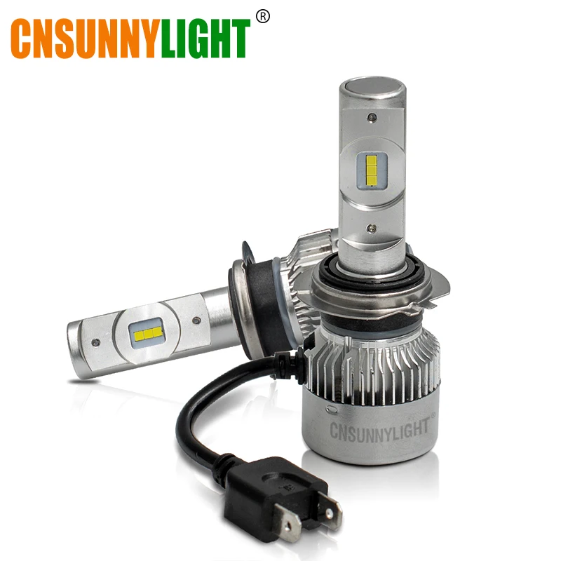 Cena CNSUNNYLIGHT R2 H7 lampa LED H11 H8 H4 9005 HB3 9006 HB4 Turbo żarówki reflektorów samochodowych 12000LM reflektor samochodowy 6000K światła akcesoria