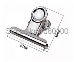 

Hot sale 6pcs/lot 51mm round top Grip Clips Bulldog clip stainless steel paper clip Office supply metal bill clip