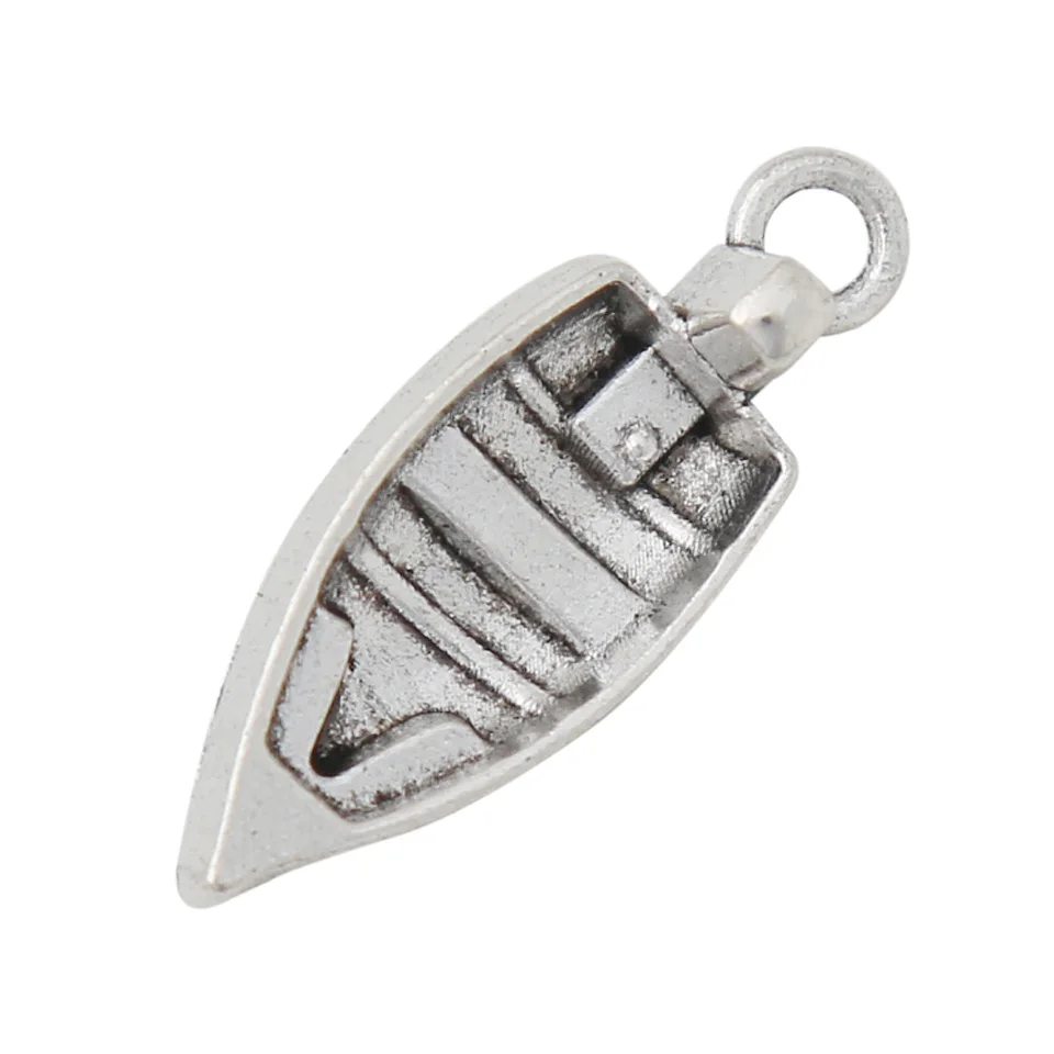 

RAINXTAR Fashion Antique Silver Color Alloy Boat Charms Camping Ship Charms For Camper 8*22mm 100pcs AAC647