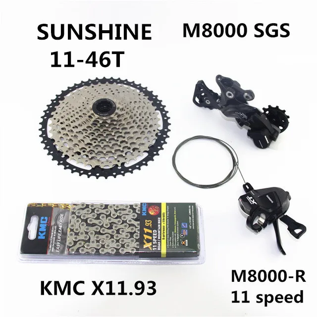 SHIMANO DEORE XT M8000 комплект горного велосипеда MTB 1x11-Speed 46T 50T SL+ RD+ CSMX8+ X11.93 M8000 переключатель заднего хода - Цвет: 46T SUNSHINE X11.93