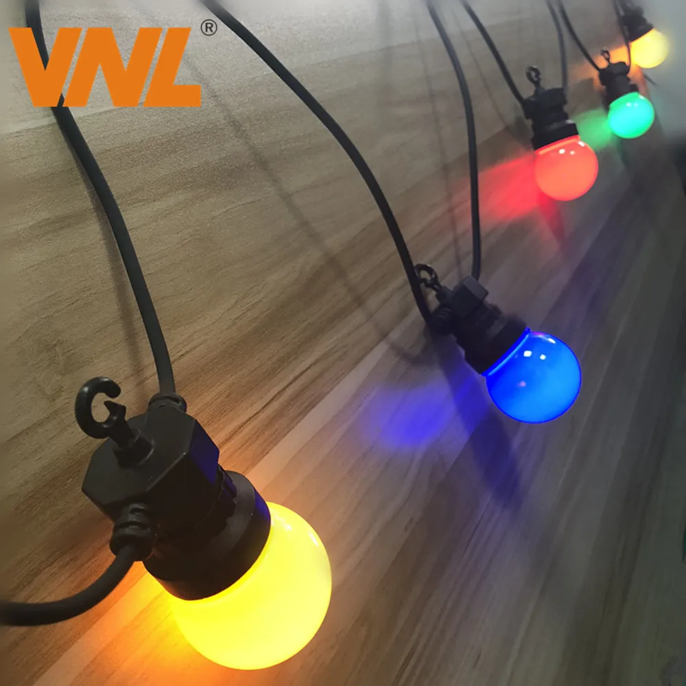 VNL IP65 LED Globe G50 многоцветная лампочка String соединяемая наружная цветная гирлянда