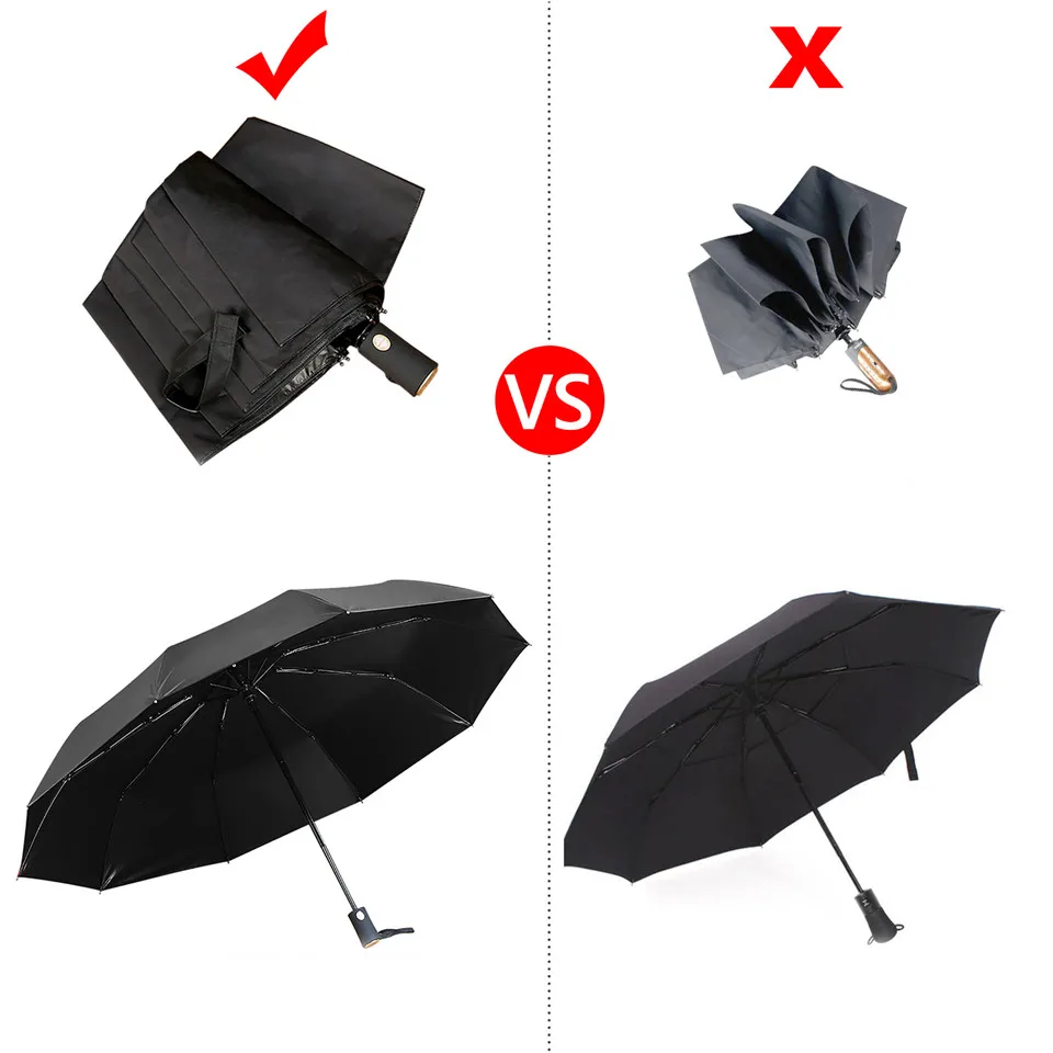 Onme Ветрозащитный складной автоматический зонт от дождя для женщин, роскошные большие ветрозащитные зонты от дождя для мужчин с черным покрытием 10 к