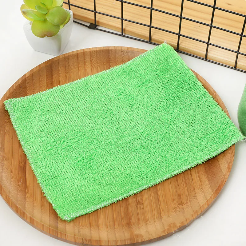 3 PCS Bamboo Rag Washing Rags For The Kitchen Cleaning Scouring Pad Dish Cloth Bamboo Washcloth Dishcloth Bamboo Napkins  (11)