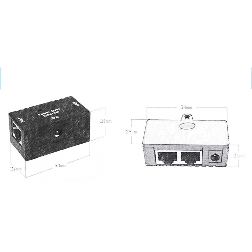 2 шт 10 M/100Mbp пассивное питание через Ethernet Мощность Over Ethernet RJ-45 сплиттер адаптер для настенного крепления для ip-видеонаблюдения Камера сети