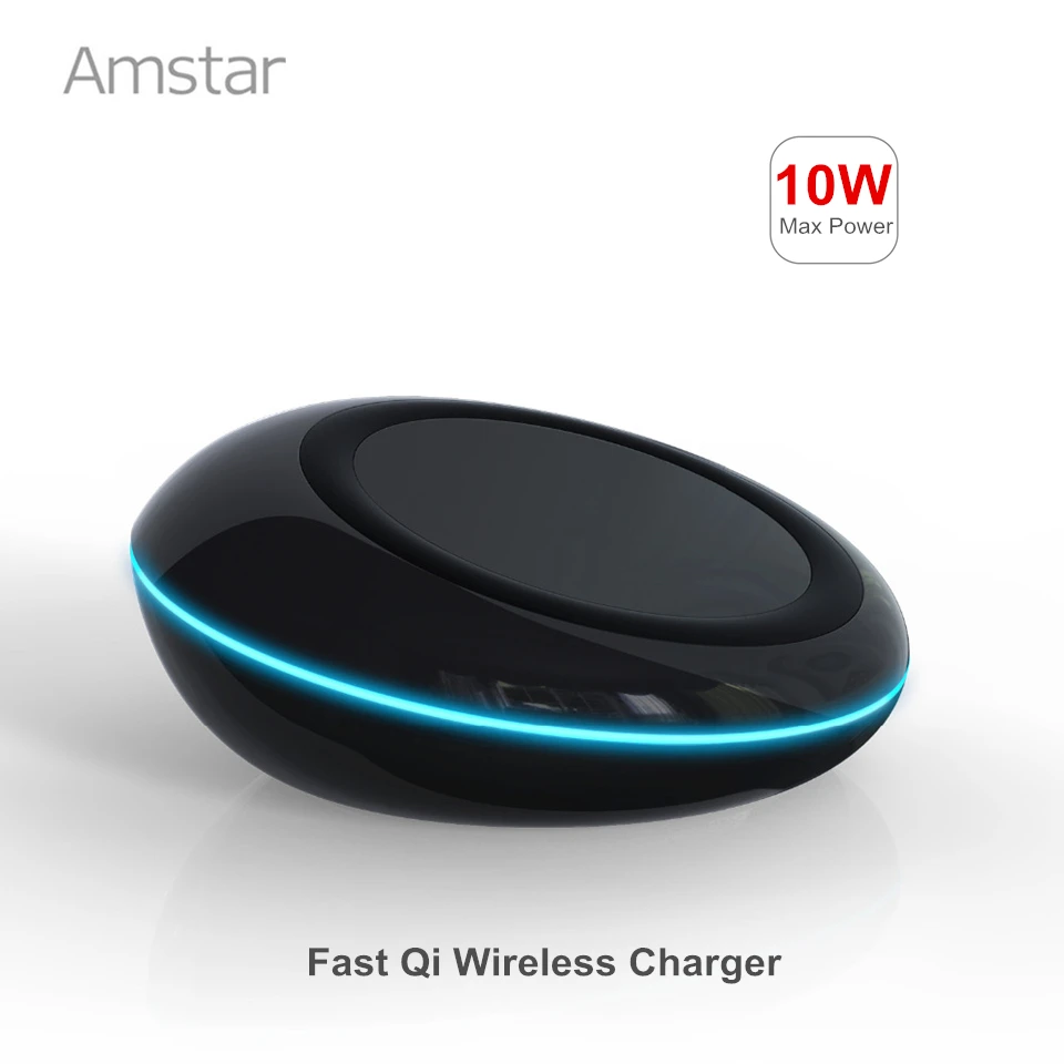 

Amstar10W Fast Wireless Charger For Samsung Galaxy S9/S9+ S8 S7 Note 9 S7 Edge USB Qi Charging Pad for iPhone XS Max XR X 8 Plus