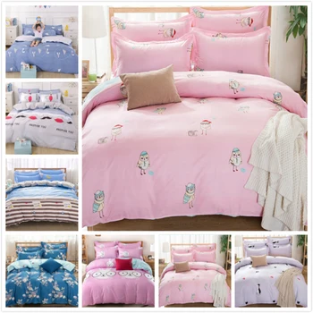 

3/4pcs Bedding Set Single Twin Full Double Queen King Size Duvet Cover Quilt Comforter Pillow Case Soft Cotton Bed Linen 180x220