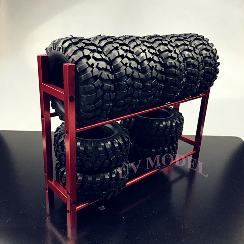 Metal Tyre Shelf Wheel Rack for 1//10 RC Axial SCX 10 Drift Car Tire Wheel Rims