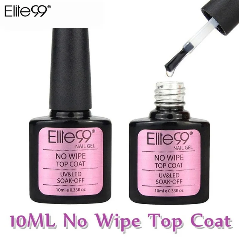  Elite99 Fashion No Wipe Top Coat Classic Nail Gel Polish All Match Soak Off UV LED Top Coats 10ml G