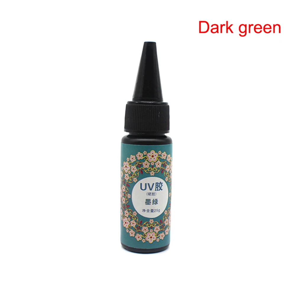 УФ-смола 25 г ультрафиолетовая отверждаемая эпоксидная смола для DIY изготовления ювелирных изделий Ремесло Украшение литье покрытие@ LS OC16 - Цвет: Dark green
