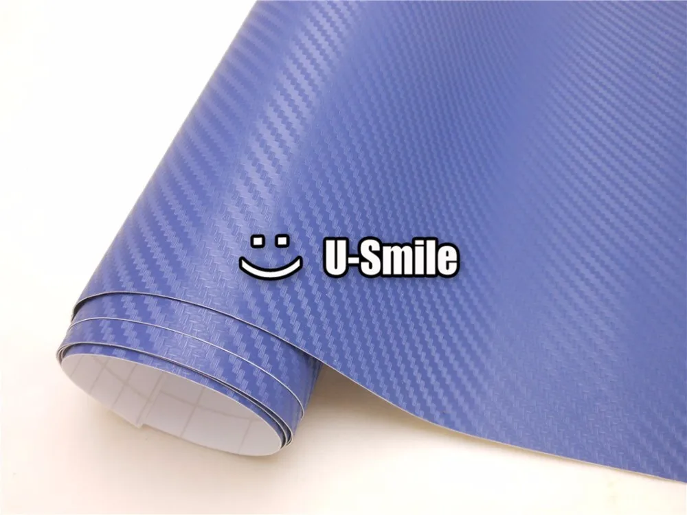 3D углерода волокно темно синий стикеры винил простыни DIY Наклейка выпуска воздуха оклеивание Размеры: 1,52X30 м/Roll