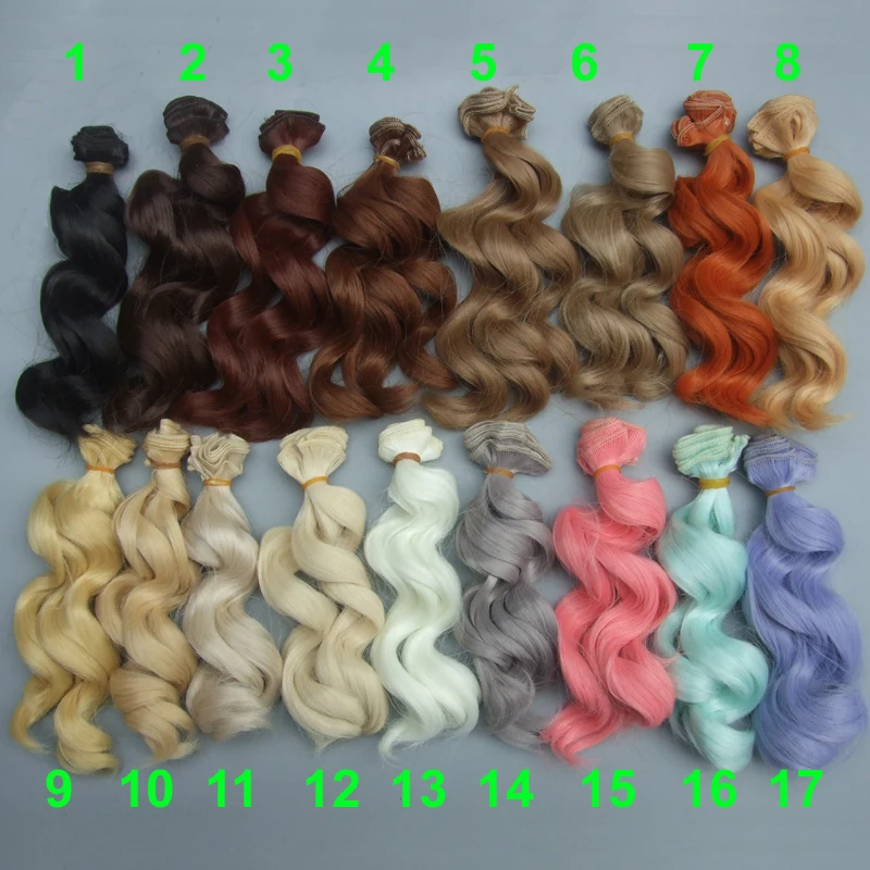 15 cm high temperature big wave handmade cloth font b doll b font wigs diy Texitle