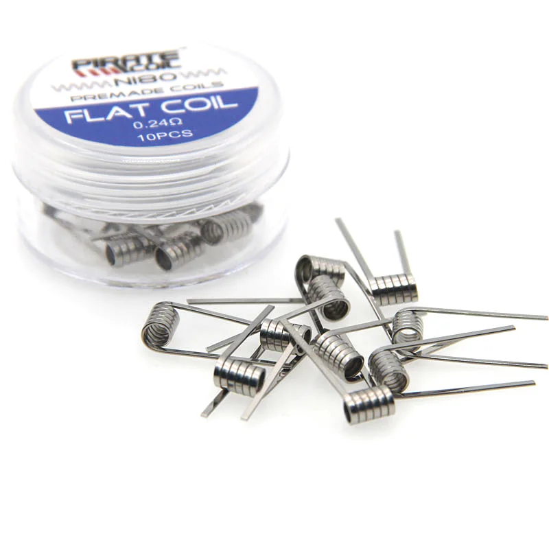 

Upgrade 10PCS NI80 Nichrome Flat Prebuilt Coils Premade Coil For Electronic Cigarette RDA RBA RDTA Atomizer Heating Ribbon Wire