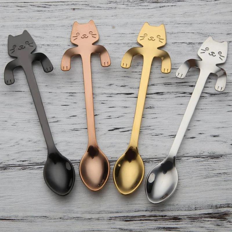 uitblinken sigaar Intrekking Leuke Kat Theelepels Roestvrij Staal Cartoon Kat Lepels Creatieve Ijs  Dessert Lange Handvat Koffie & Thee Lepel Servies Kleuren|cat spoon|long  handleteaspoons stainless steel - AliExpress