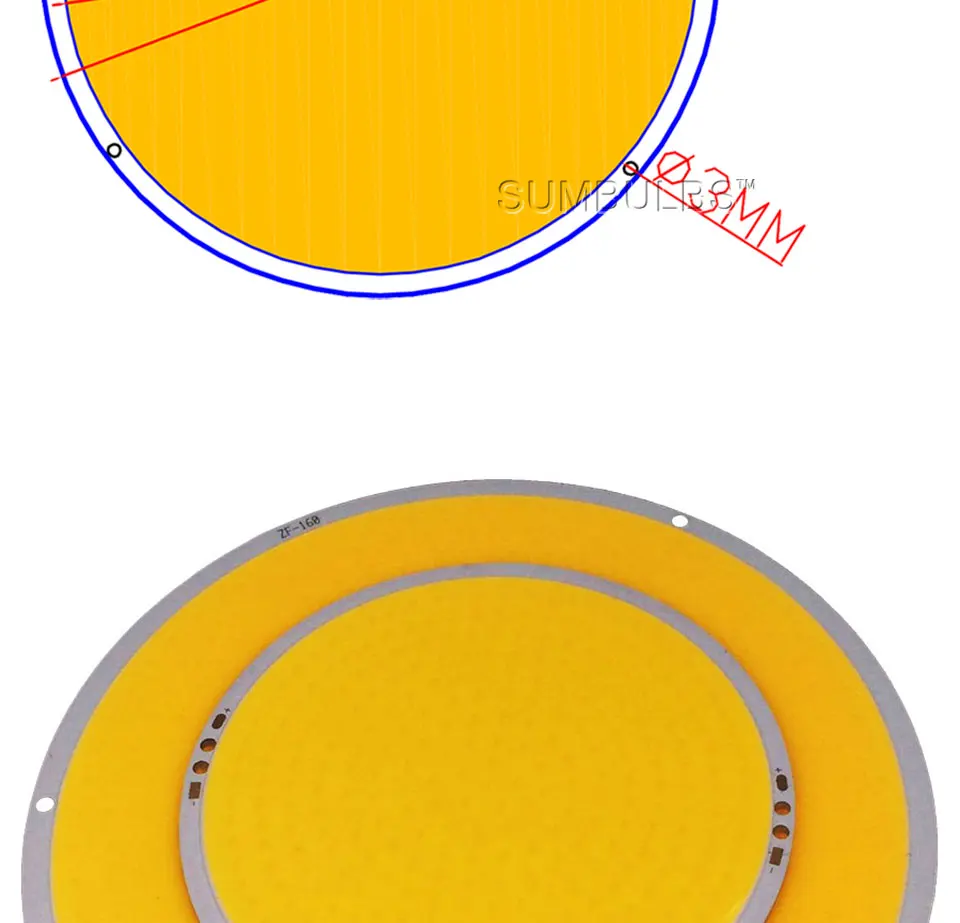 108MM 160MM 50W 200W Round COB LED Light 12V Ultral Bright Sun Lamp Bulb Warm Cold White for DIY DC 12-14V LED (2)