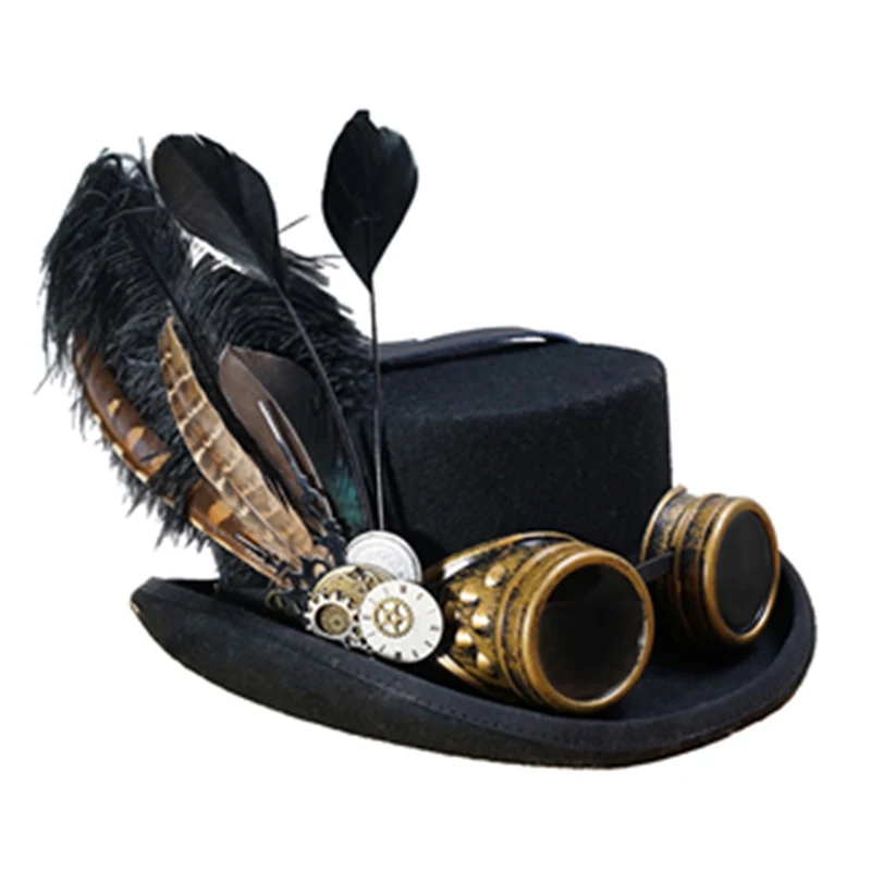Buy 10CM Black Wool DIY Fedora Steampunk