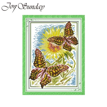 

Joy Sunday Counted Cross Stitch Kits Embroidery Butterfly Animal Crossing 11CT 14CT Aida Fabric Canevas Broderie DMC Needlework