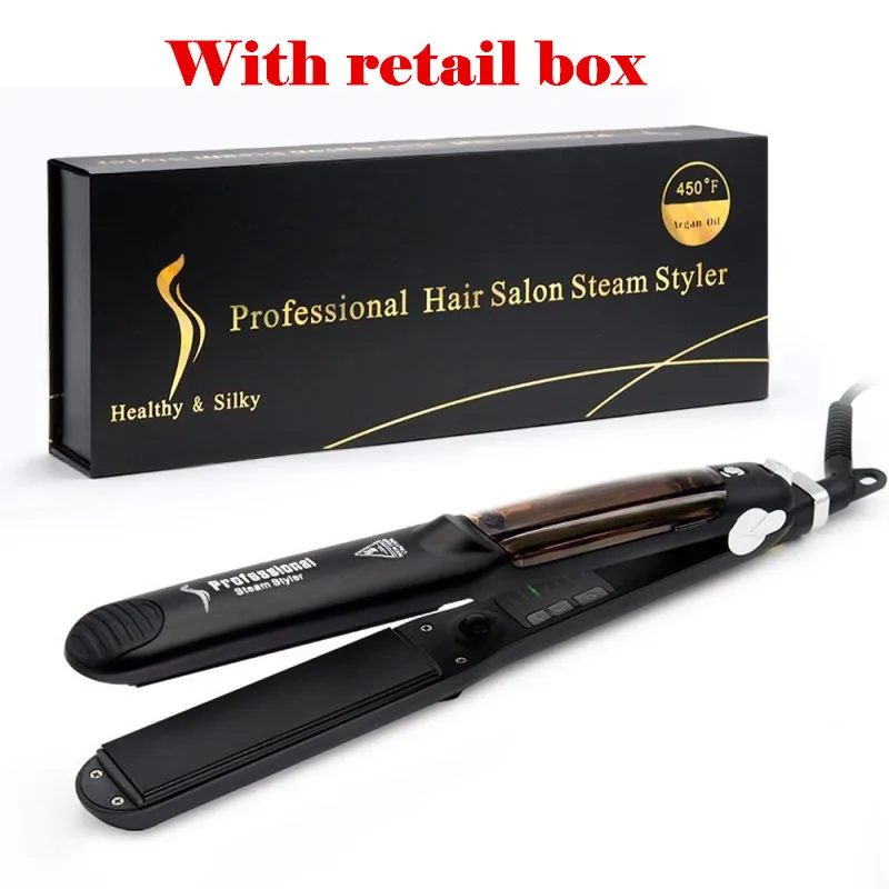 

Professional Dual Use Ceramic Vapor Steam Hair Straightener Salon Personal Use Hair Styling Tool Straightener fashion